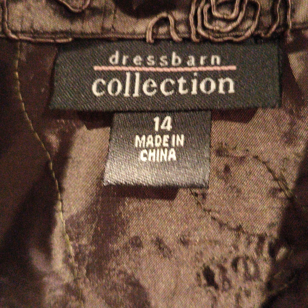 FINAL PRICE NWOT Dressbarn Collection Elegant Olive Metallic 2-pc Skirt Set 14